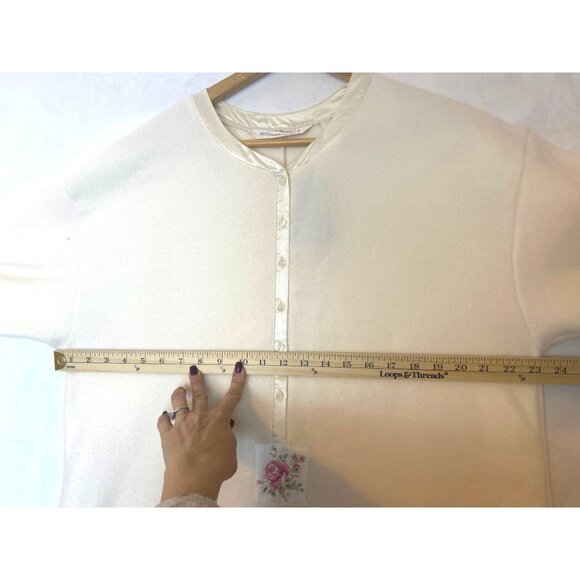 NWT Vintage 90s Victoria’s Secret Cream Fleece Pajama One Piece L Cottagecore - Picture 9 of 12